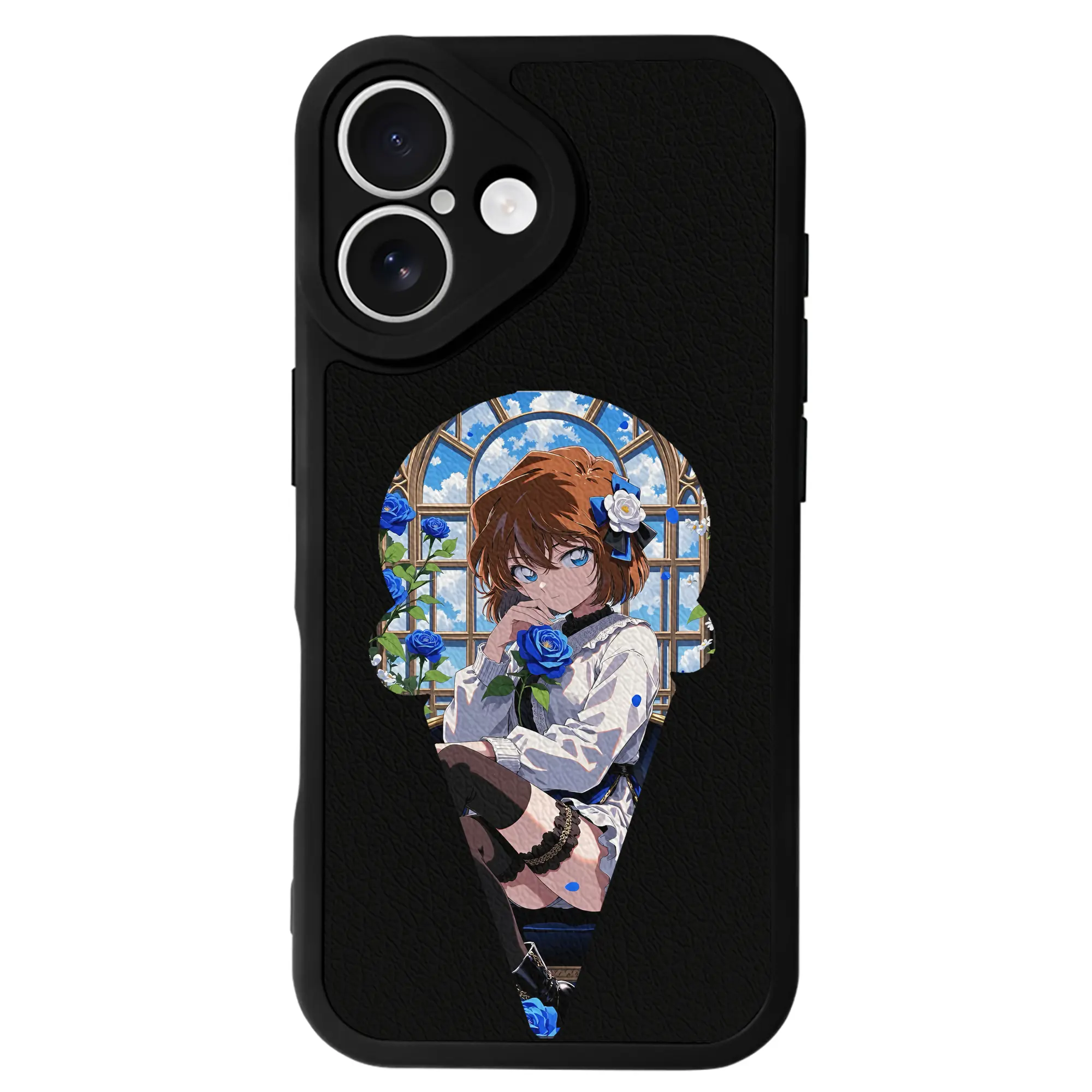 名探偵コナン グッズ 灰原 哀 - IPhone 16シリーズ対応 ・ シリコンスマホケース ・ レザー調 ・ 高精度フィット ・ 耐衝撃 ・ ワイヤレス充電対応 ・ 精密カット